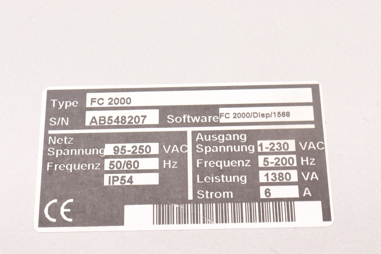 IFSYS	FEDER CONTROLLER	TYPE: FC2000