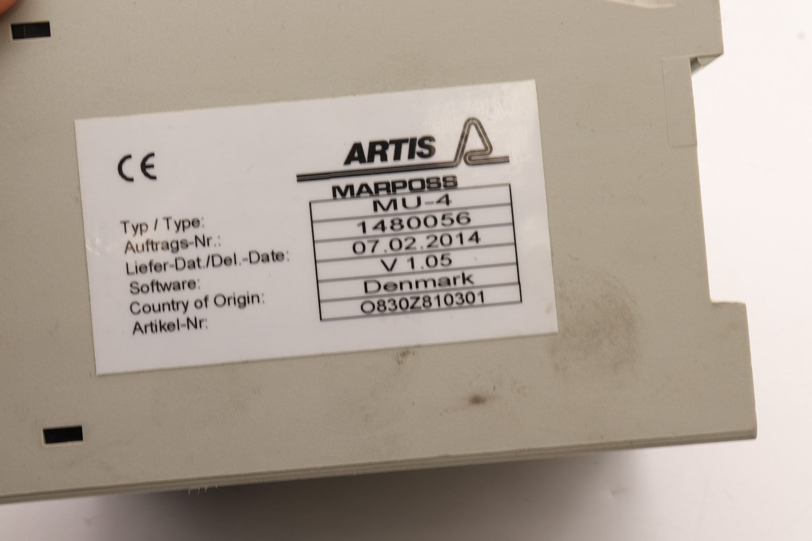 MARPOSS 	ARTIS TYPE: MU-4	ART. NO. 0830Z810301