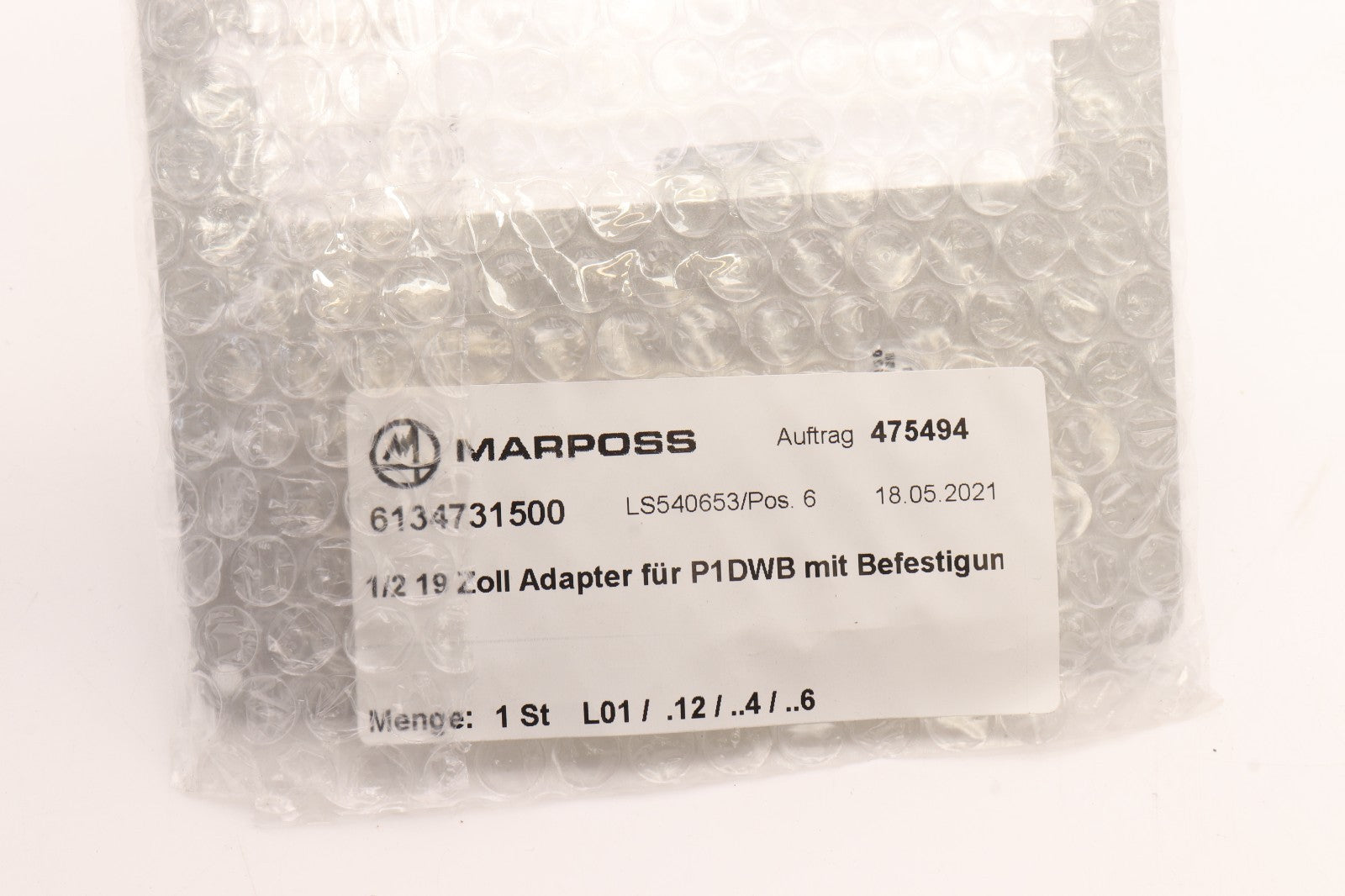 MARPOSS	6134731500 1/2 19 ZOLL ADAPTER FÜR P1DWB MIT BEFESTIGUN	LS540653/POS 6