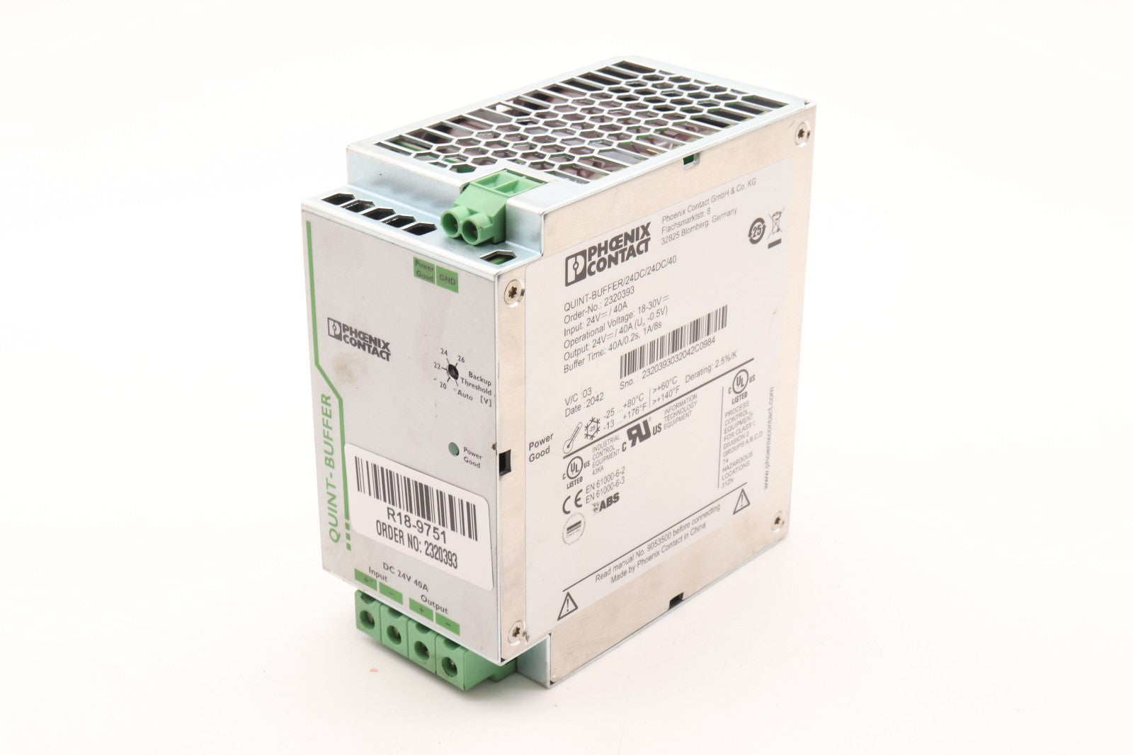 PHOENIX CONTACT  QUINT BUFFER QUINT-BUFFER/24DC/24DC/40  ORDER NO: 2320393