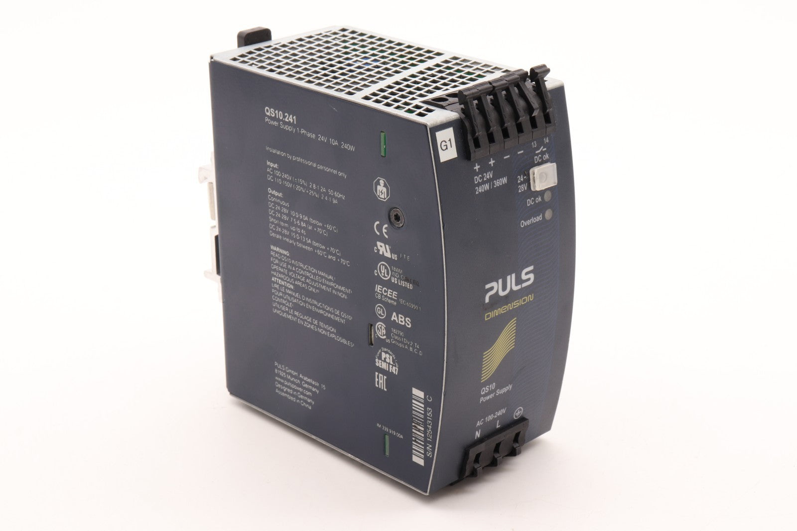 PLUS  DIMENSION	POWER SUPPLY  QS10.241