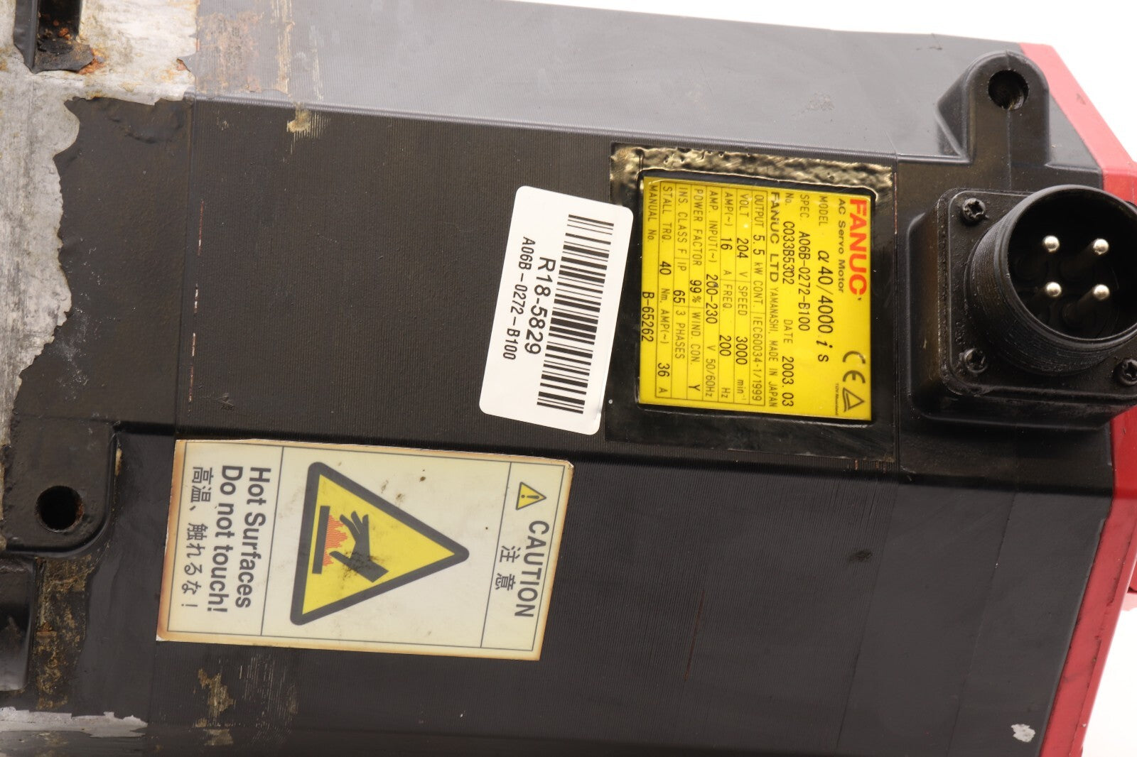 Fanuc AC SERVO MOTOR A06B-0272-B100 C033B5302