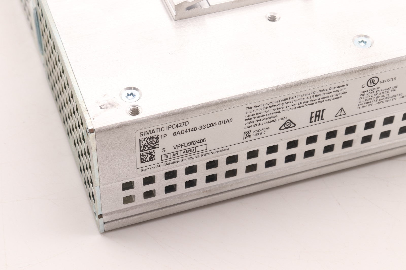 SIEMENS SIMATIC IPC427D 6AG4140-3BC04-0HA0