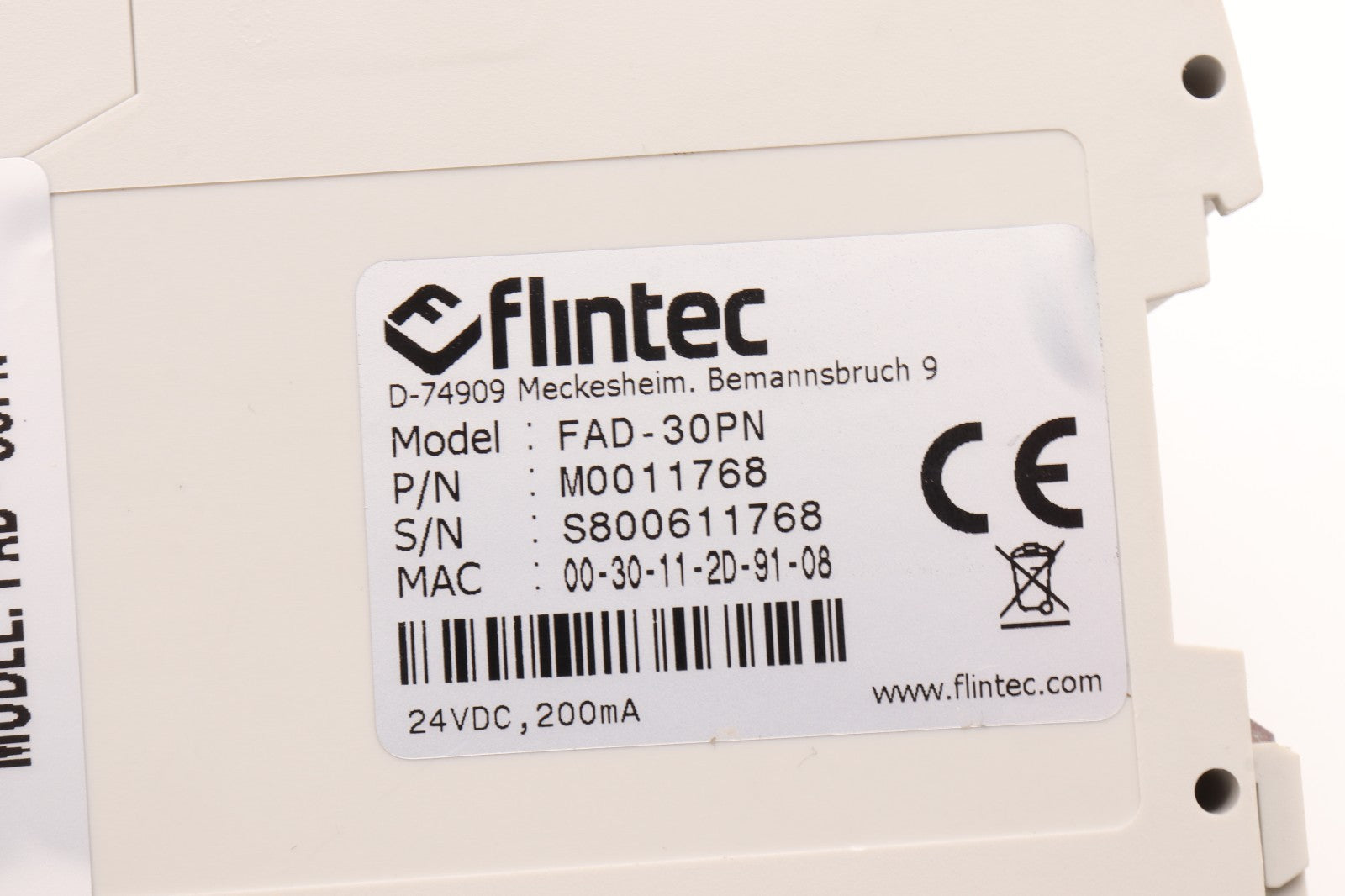 FLINTEC	 FAD-30PN	P/N: M0011768