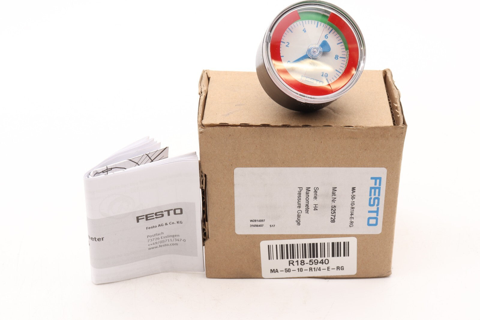 FESTO H4 MANOMETER MA-50-10-R1/4-E-RG