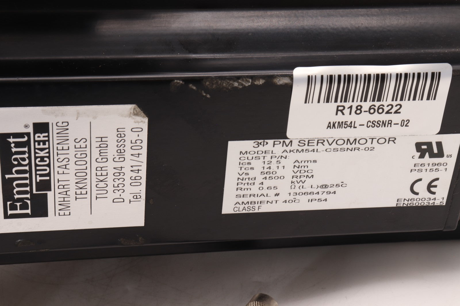 EMHART 	3 PHASE PM SERVOMOTOR	AKM54L-CSSNR-02