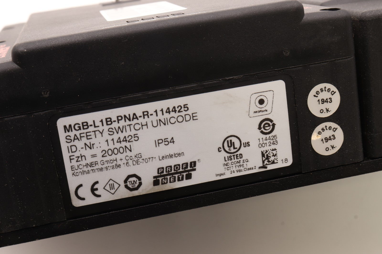 EUCHNER	MGB-L1B-PNA-R-114425	SAFETY SWITCH UNICODE