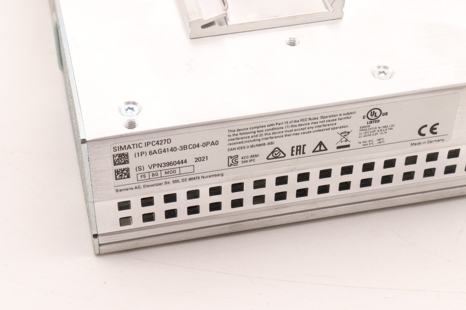 SIEMENS SIMATIC IPC427D 6AG4140-3BC04-0PA0