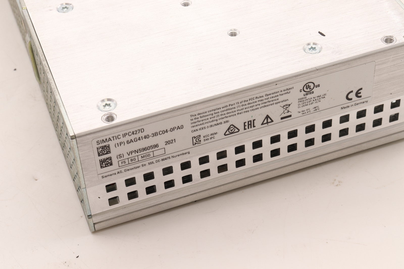 SIEMENS	SIMATIC MICROBOX PC IPC427D	6AG4140-3BC04-0PA0