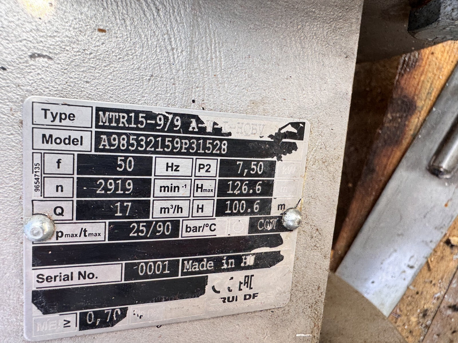 ALLWEILER AG	9801652	SNF210ER40D6.9-W6.1-BG-0R