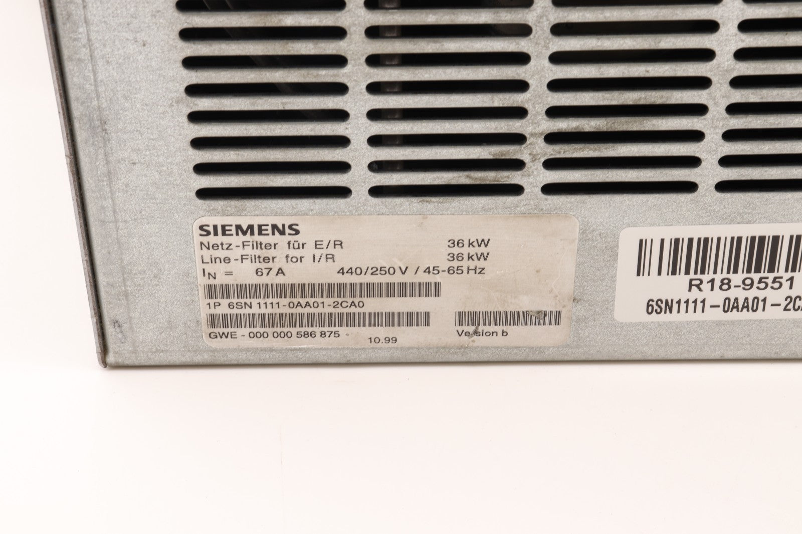 SIEMENS LINE-FILTER FOR I/R	6SN1111-0AA01-2CA0