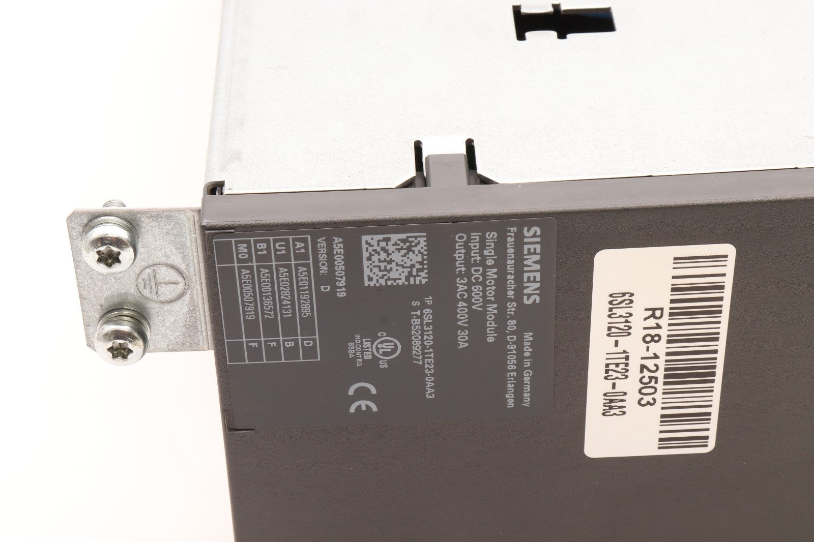 SIEMENS	SINGLE MOTOR MODUL	6SL3120-1TE23-0AA3