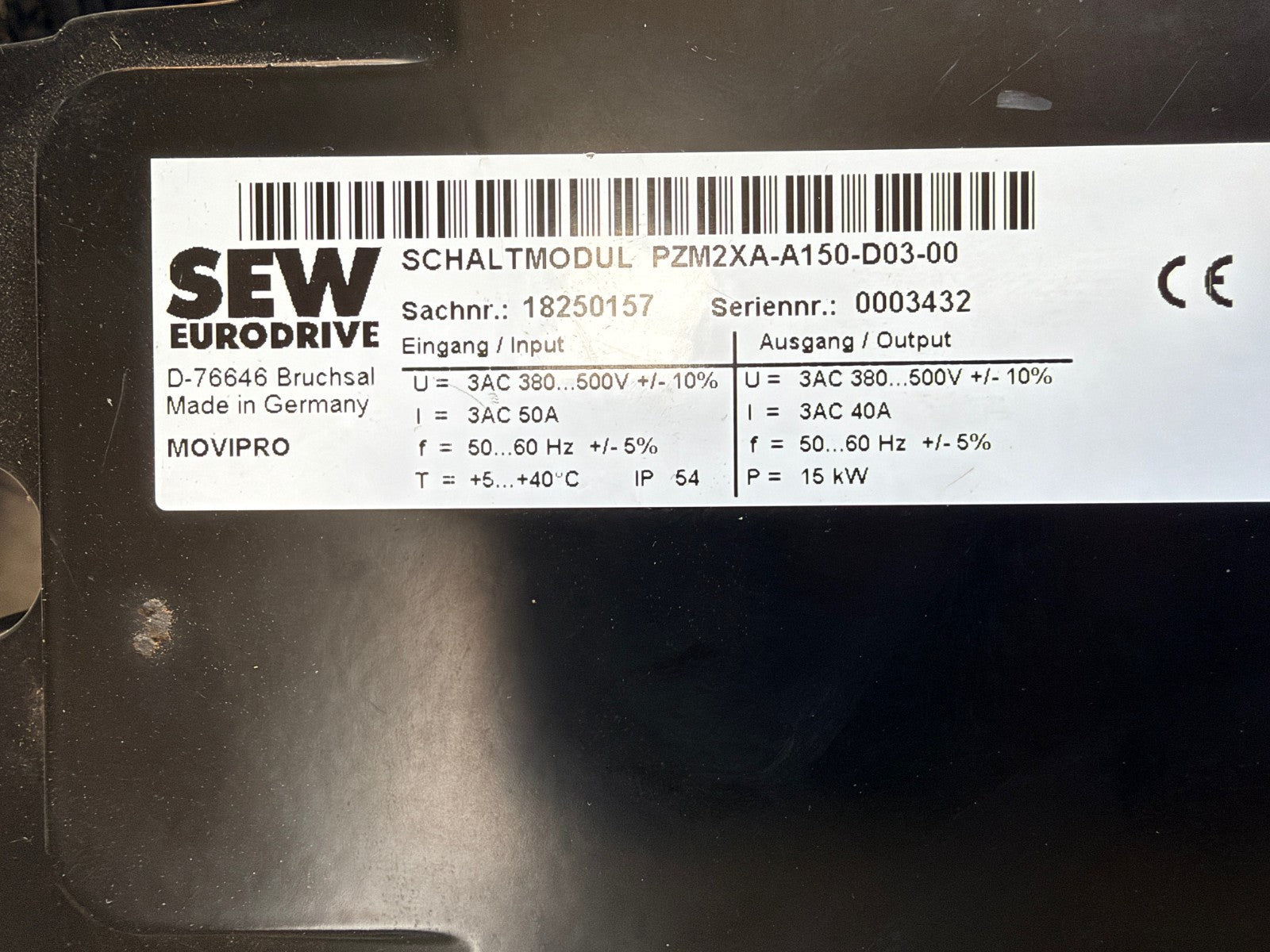 SEW-EURODRIVE	PHC22A-A110M1-E21A-00/S11	SCHALTMODUL PZM2XA-A150-D03-00