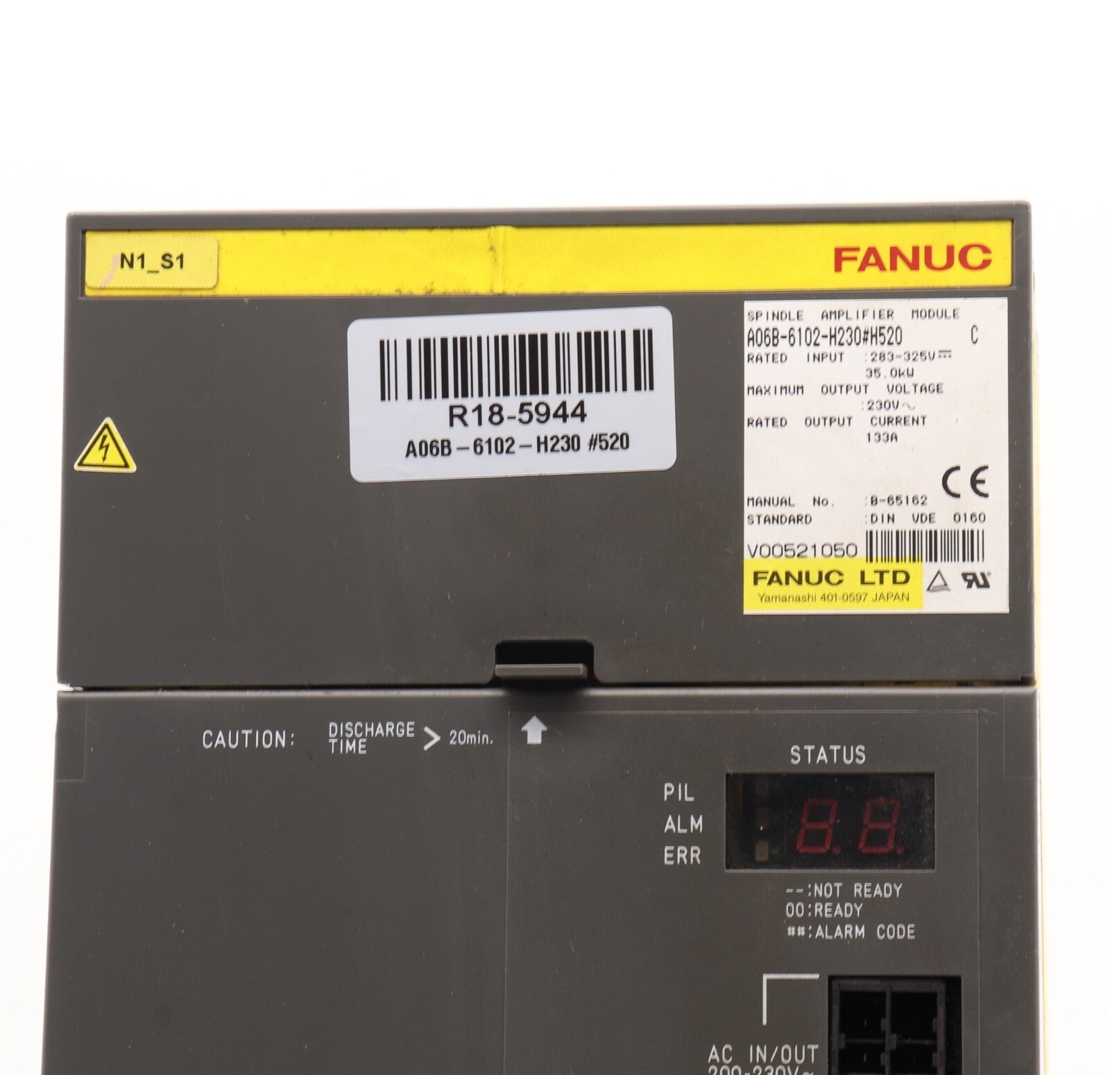 FANUC SPINDLE AMPLIFILTER MODUL A06B-6102-H230#520