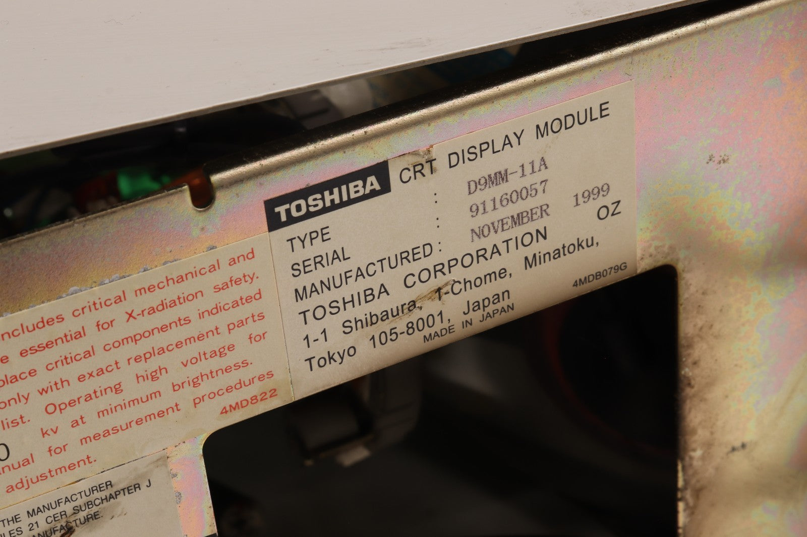 FANUC	9"  CRT/MDI UNIT TOSHIBA D9MM-11A	A02B-0120-C051/MAR