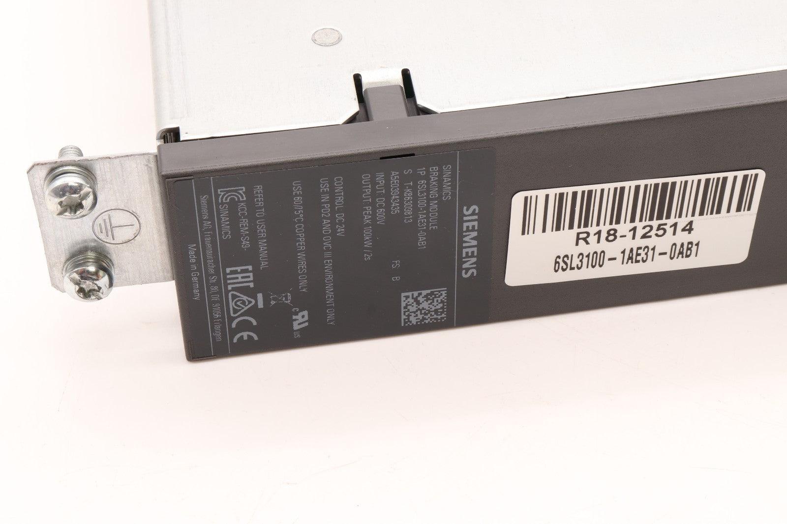SIEMENS	BRAKING MODULE	6SL3100-1AE31-0AB1
