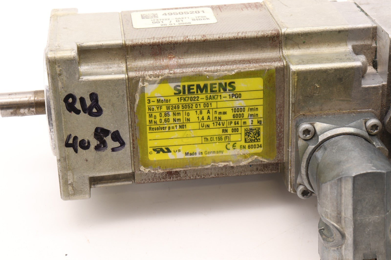SIEMENS 3 PHASE MOTOR  1FK7022-5AK71-1PG0