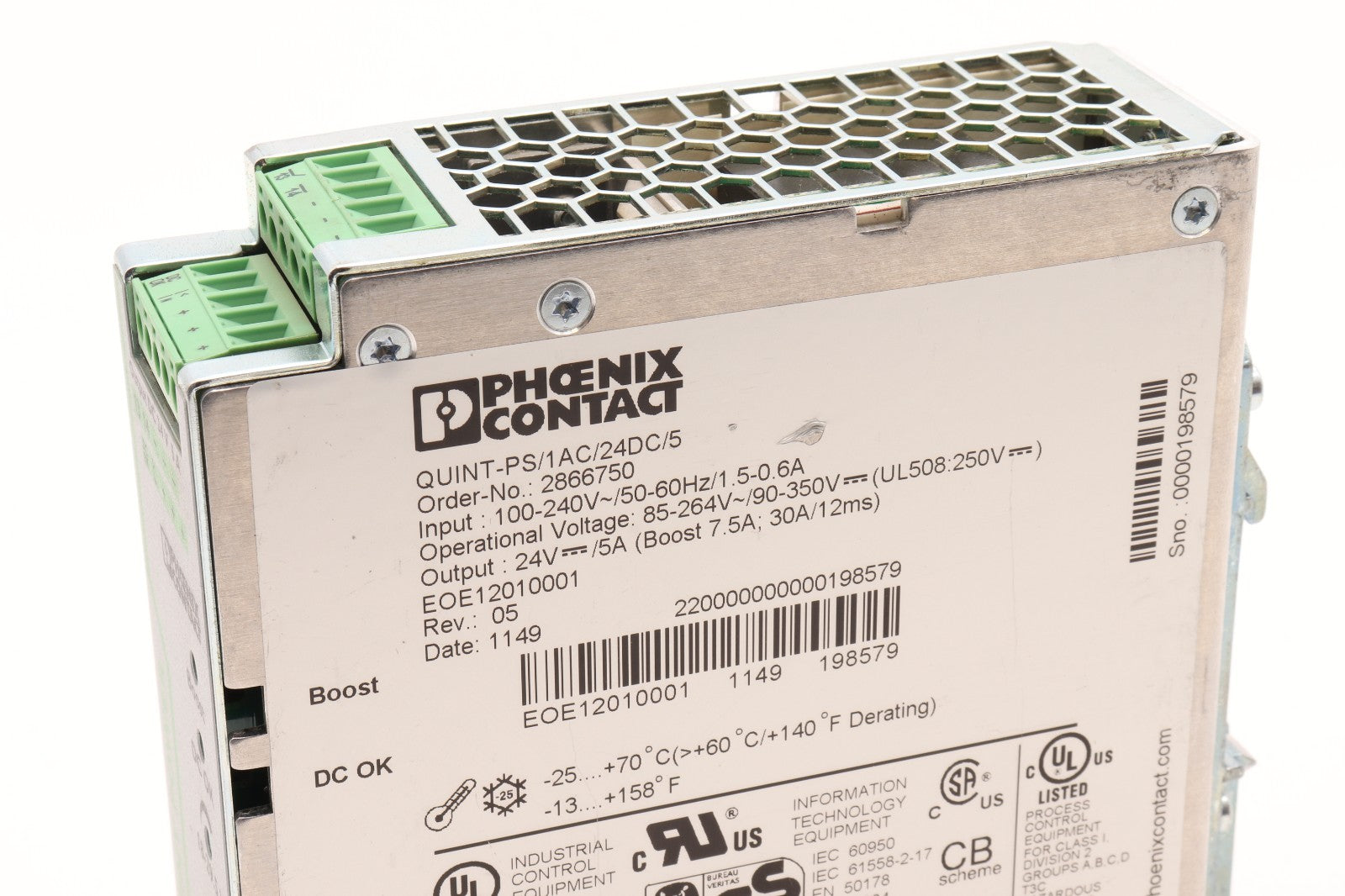 PHOENIX CONTACT  QUINT-PS/1AC/24DC/5	2866750 R18-9314