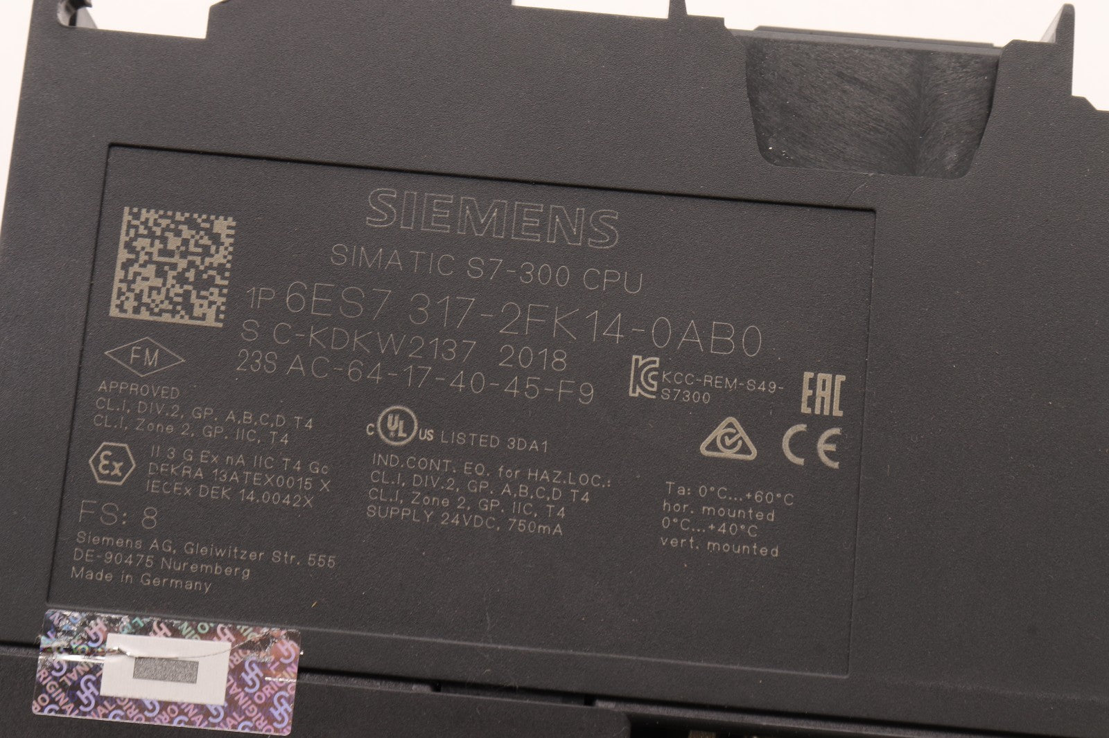 SIEMENS	6ES7 317-2FK14-0AB0	SIMATIC S7-300