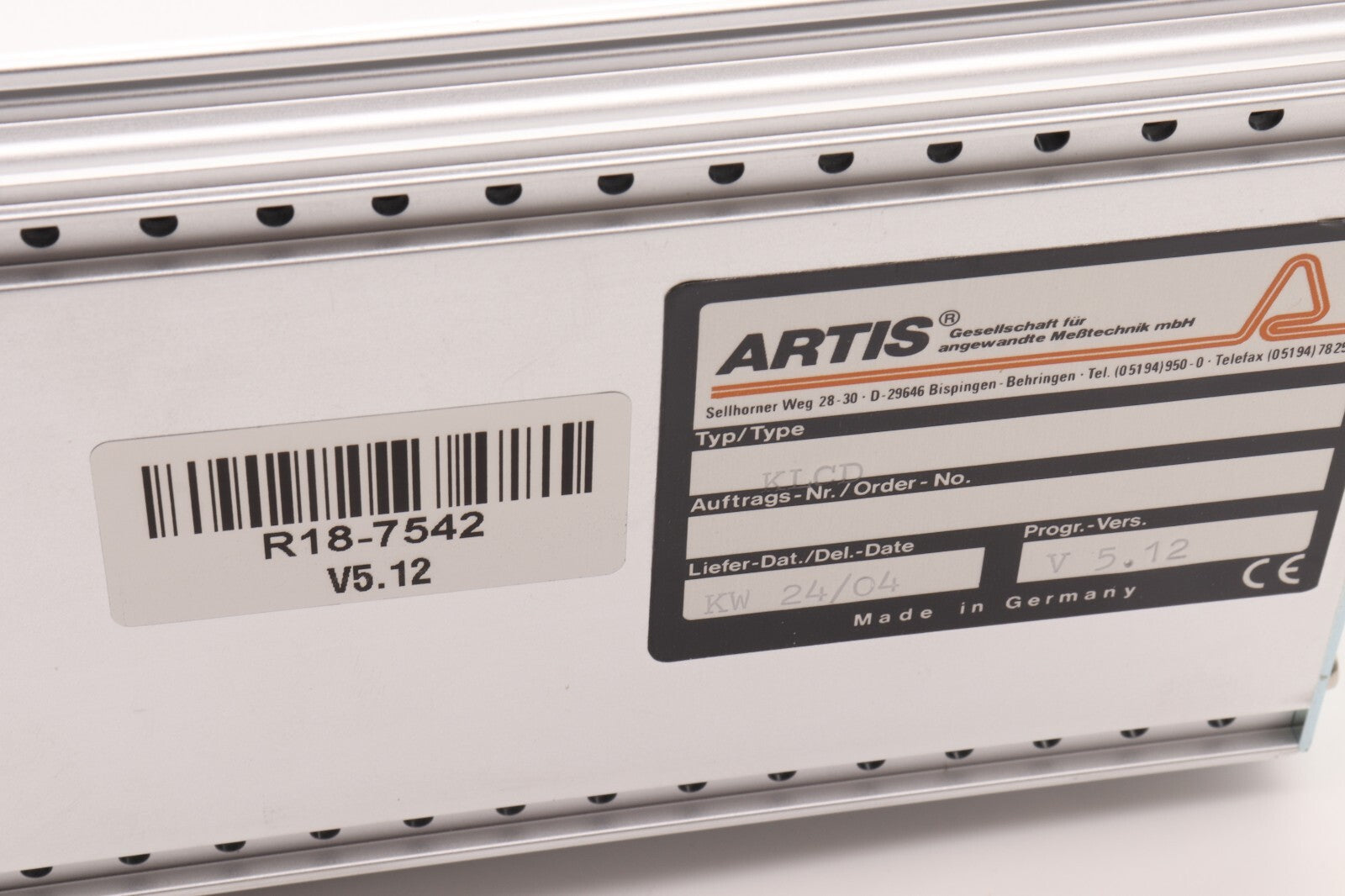 ARTIS	KLCD WITH ORIGINAL SOFTWARE	V5.12