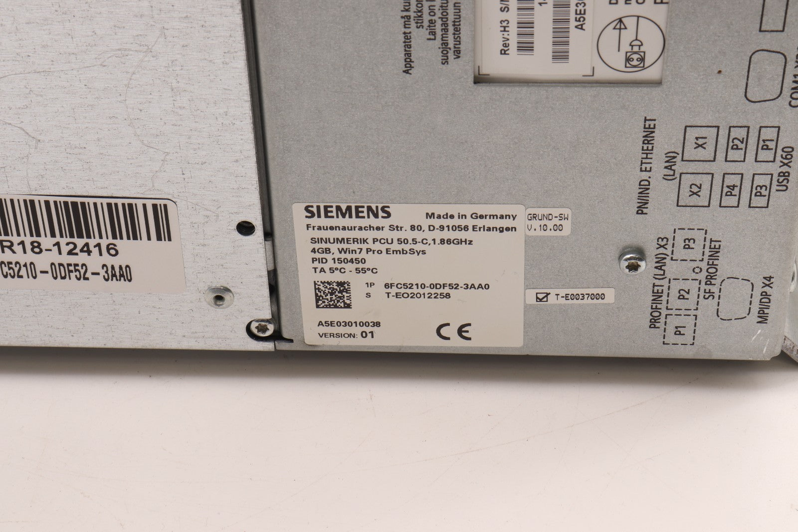 SIEMENS	SINUMERIK PCU 50.5-C	6FC5210-0DF52-3AA0