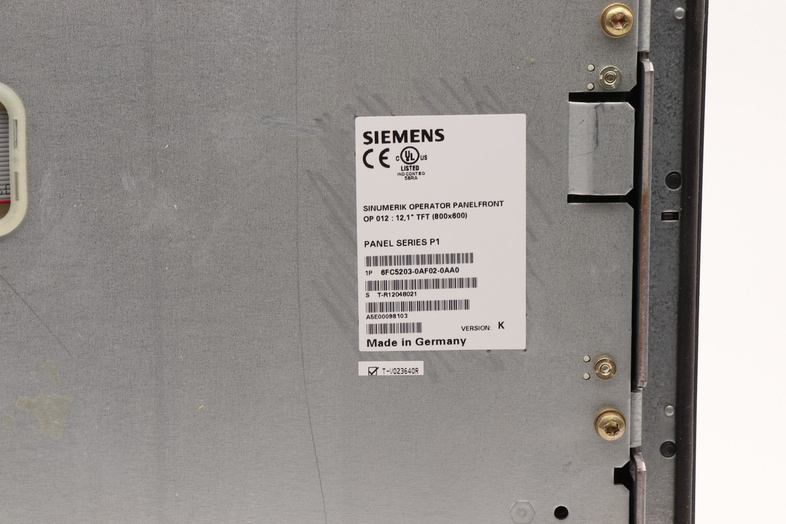 SIEMENS	SINUMERIK OPERATOR PANELFRONT OP 012	6FC5203-0AF02-0AA0