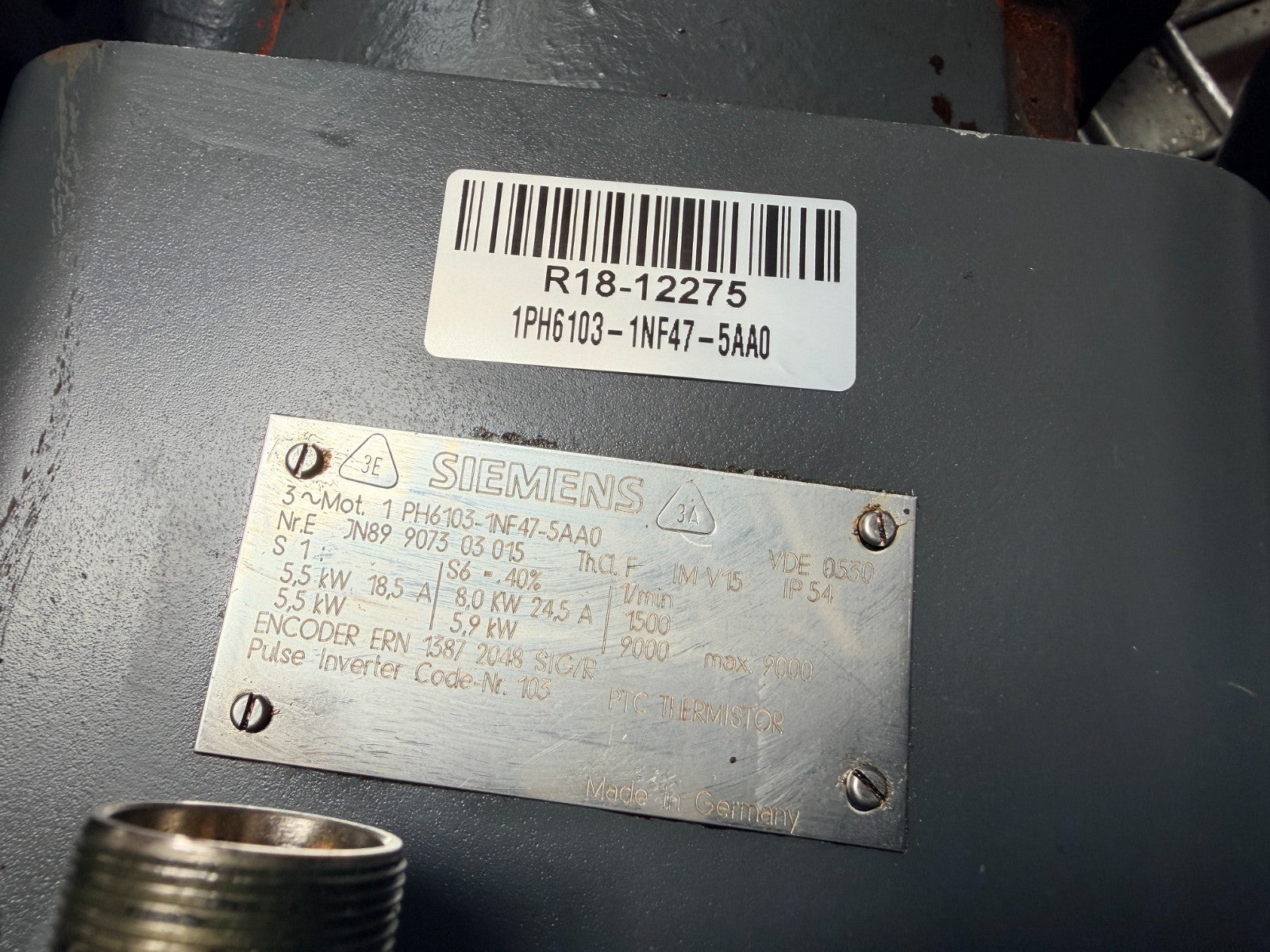 SIEMENS	3 PHASE MOTOR	1PH6103-1NF47-5AA0