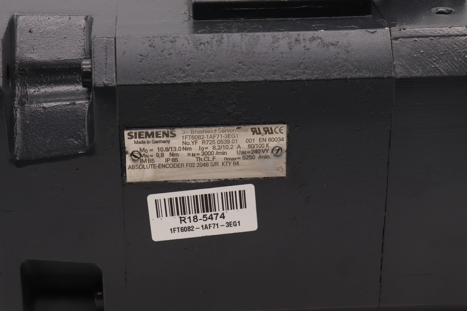 Siemens BRUSHLESS SERVO MOTOR 1FT6082-1AF71-3EG1