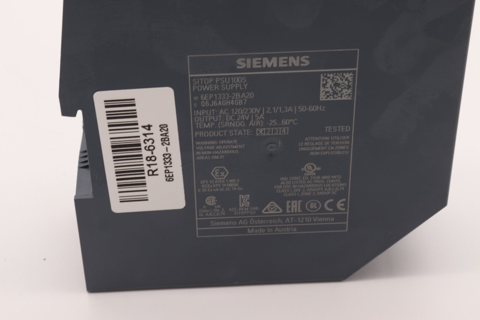 SIEMENS SITOP PSU100S POWER SUPPLY 6EP1333-2BA20