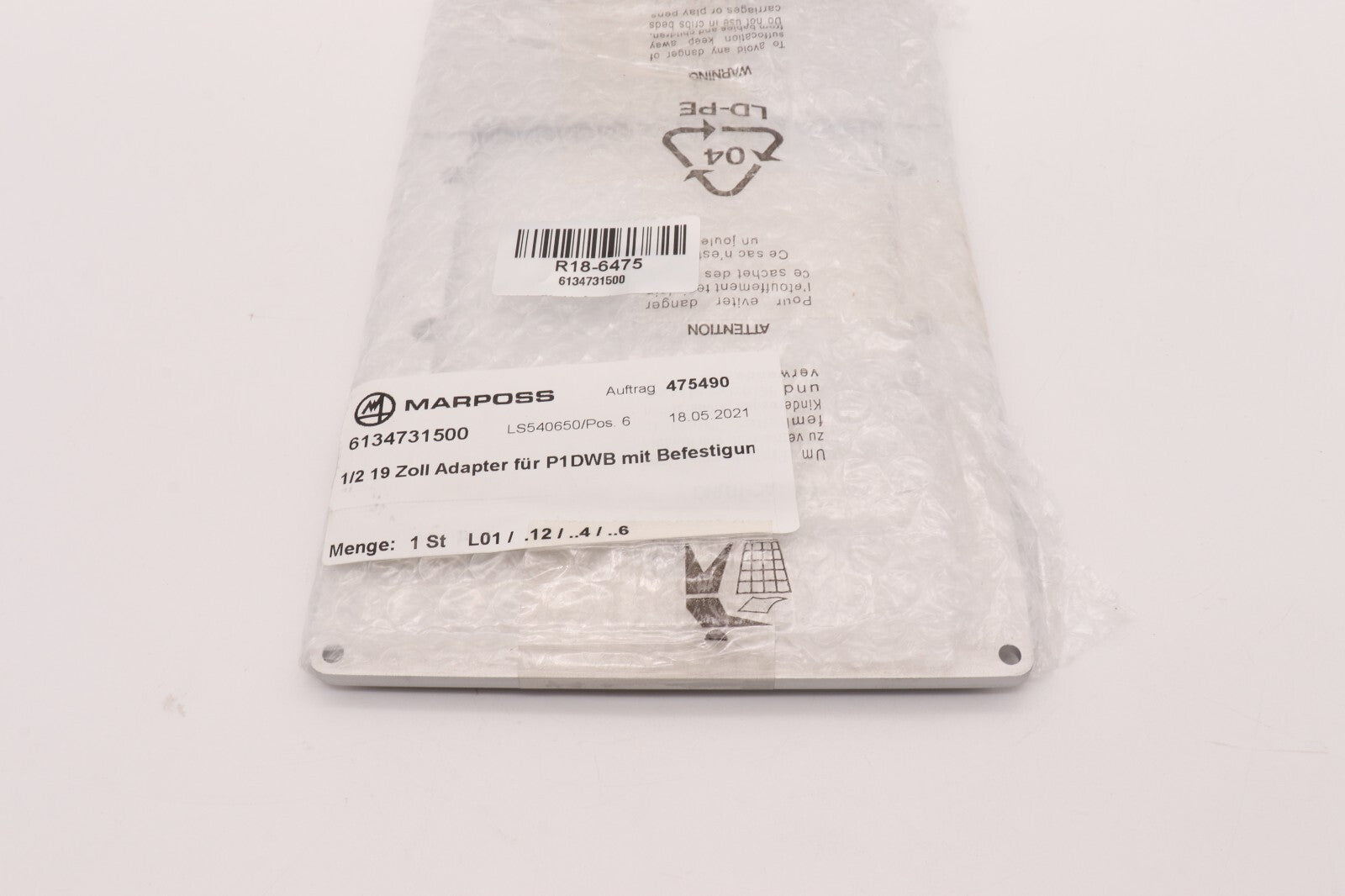 MARPOSS 1/2 19 ZOLL ADAPTER FÜR P1DWB MIT BEFESTIGUN 6134731500