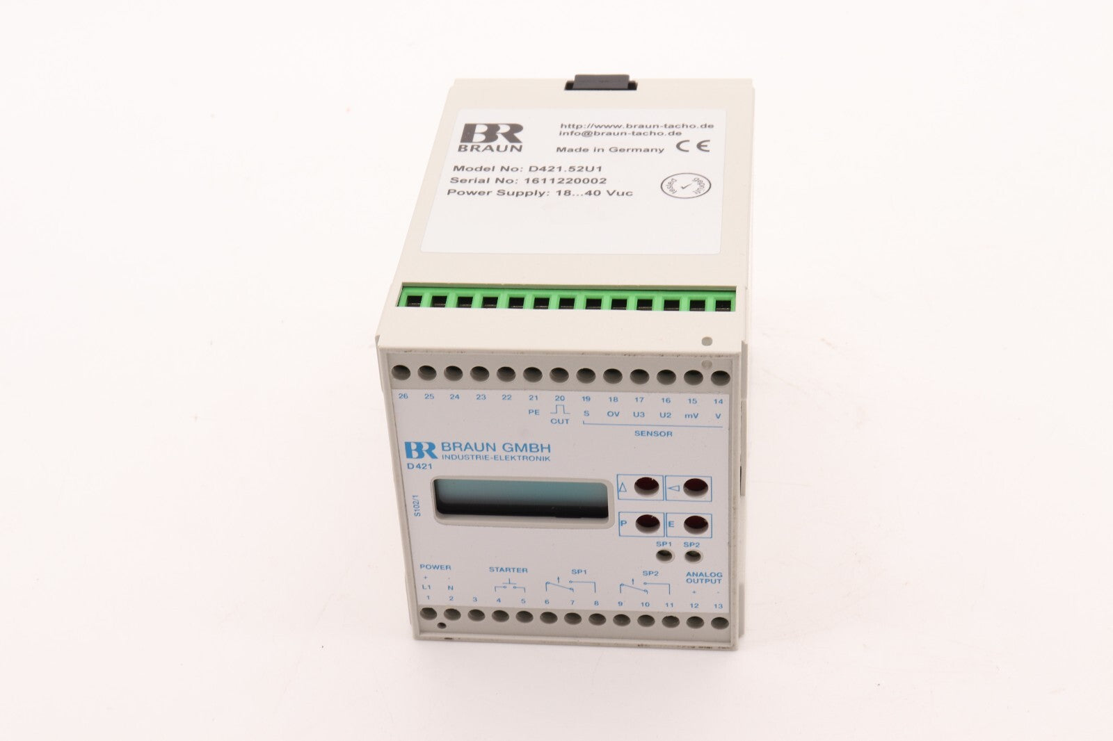 BRAUN	POWER SUPPLY: 18...40 VUC	D421.521