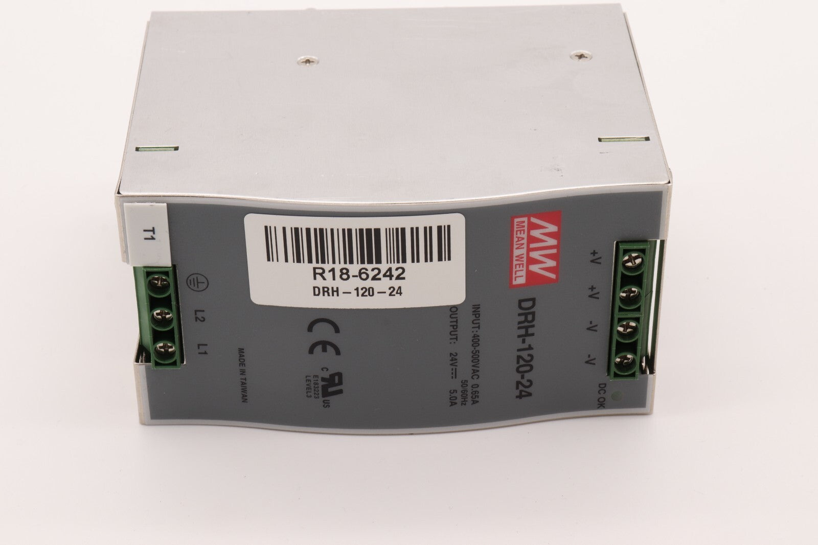 MEAN WELL RAIL POWE SUPPLY DRH-120-24 input 400-500VAC 0.65A 50/60Hz