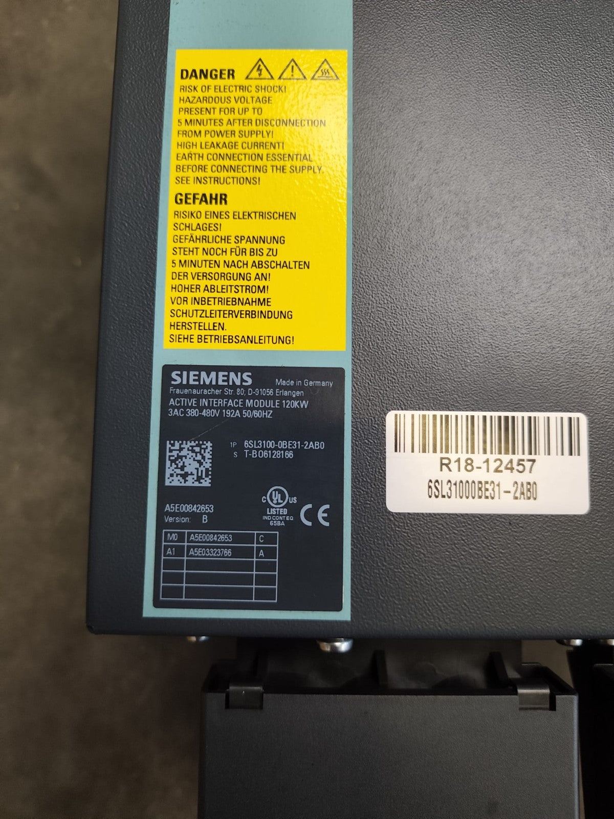SIEMENS	ACTIVE INTERFACE MODULE 120KW	6SL3100-BE31-2AB0