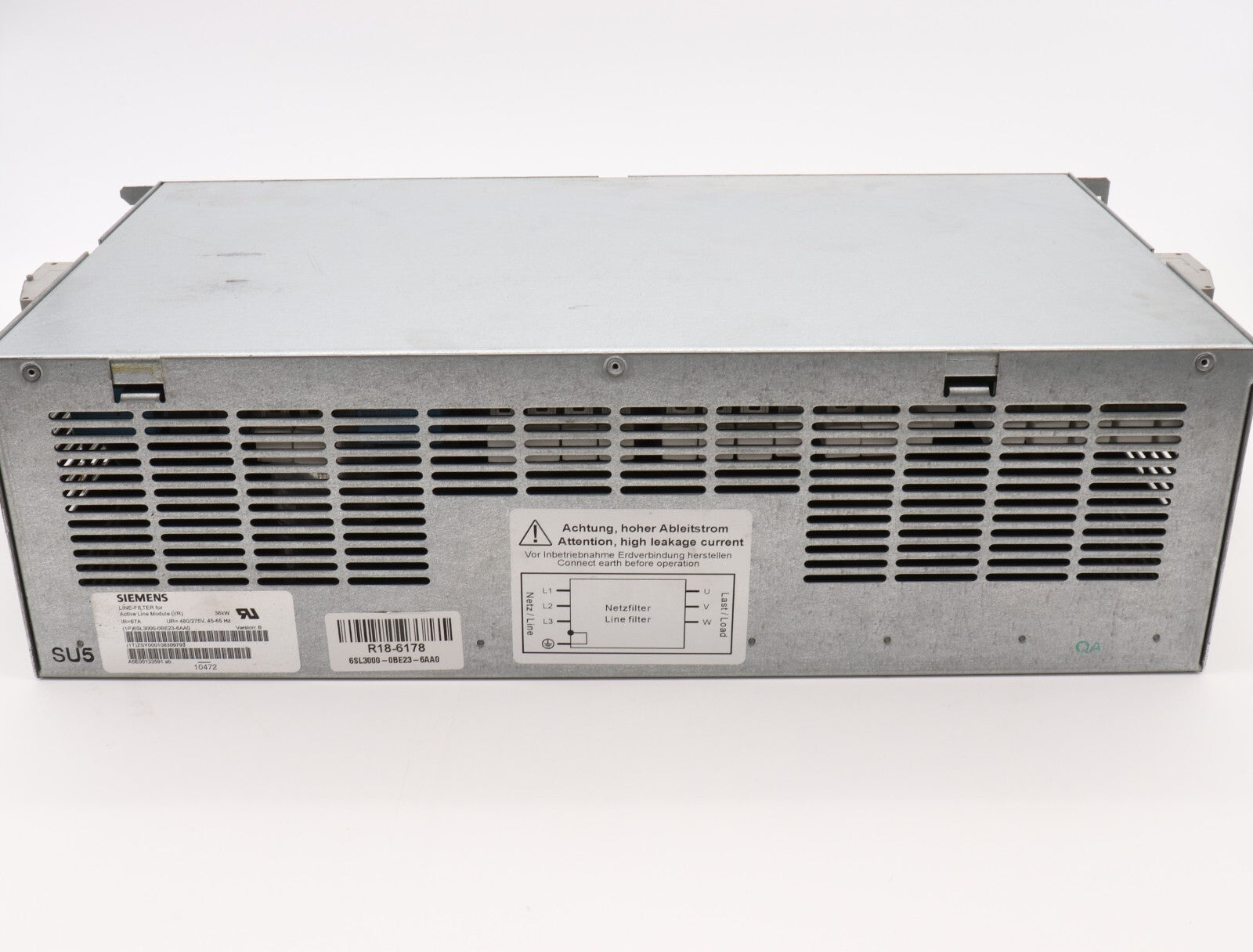 SIEMENS LINE-FILTER FOR ACTIVE LINE MODULE (I/R) 6SL3000-0BE23-6AA0