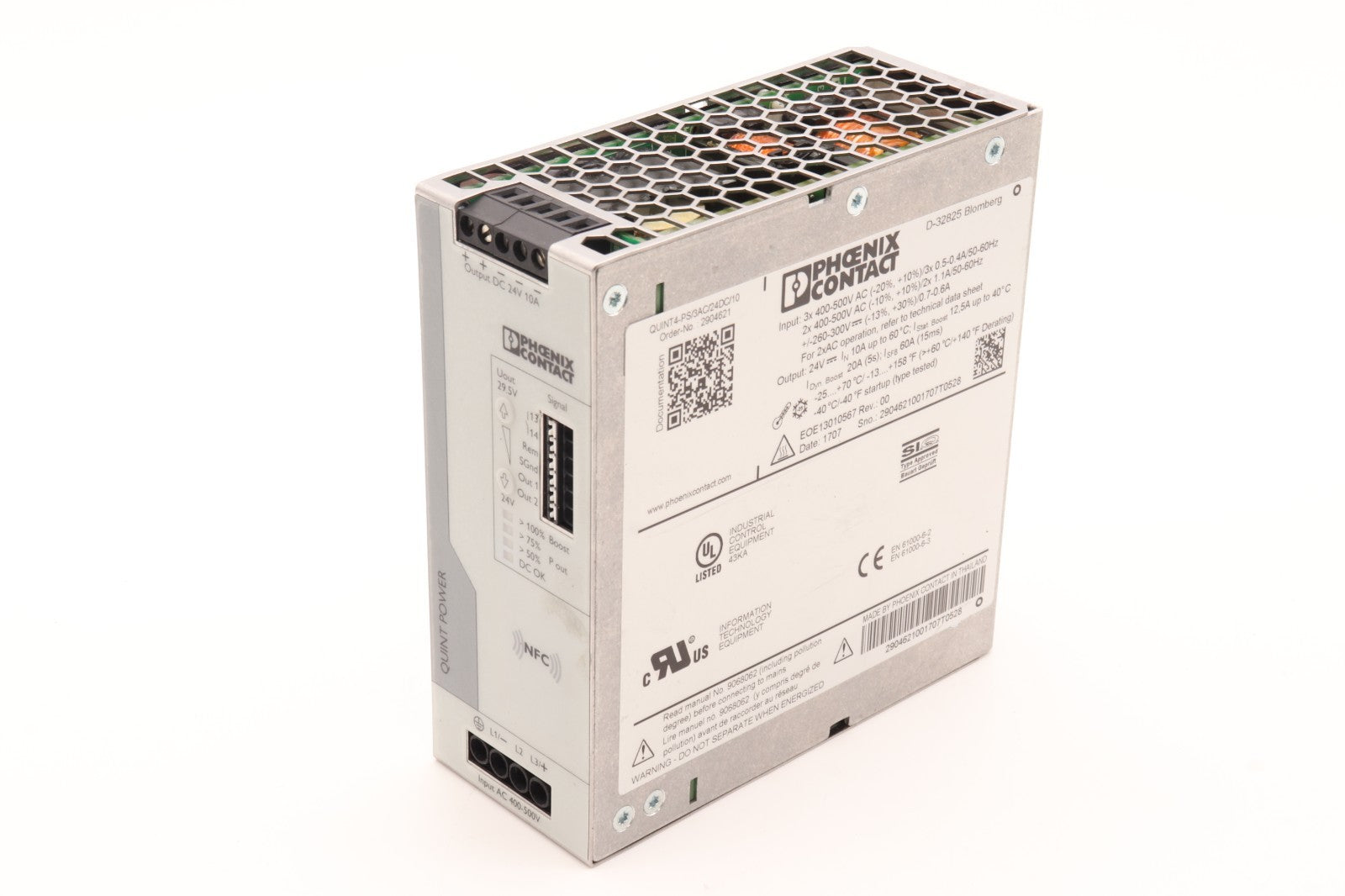 PHOENIX CONTACT	QUINT4-PS/3AC/24DC/10	ORDER NO: 2904621