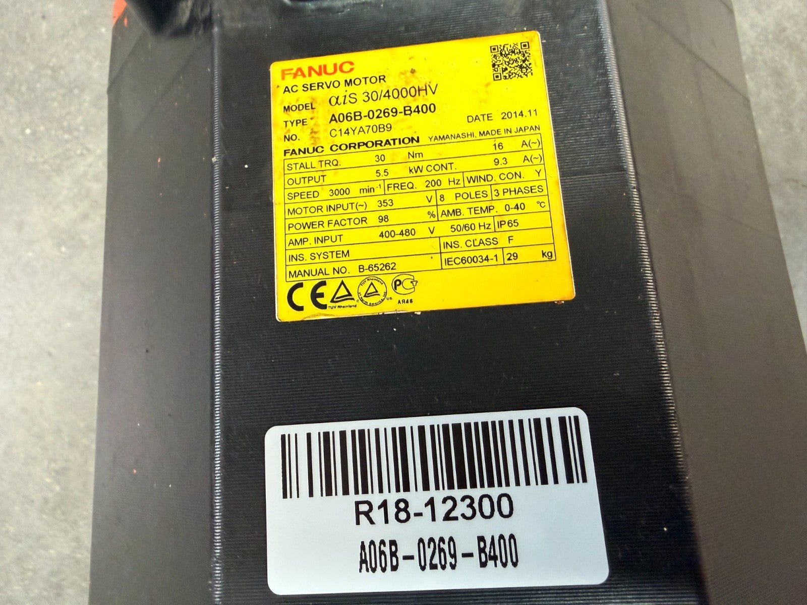 FANUC	  AC SERVO MOTOR	A06B-0249-B400