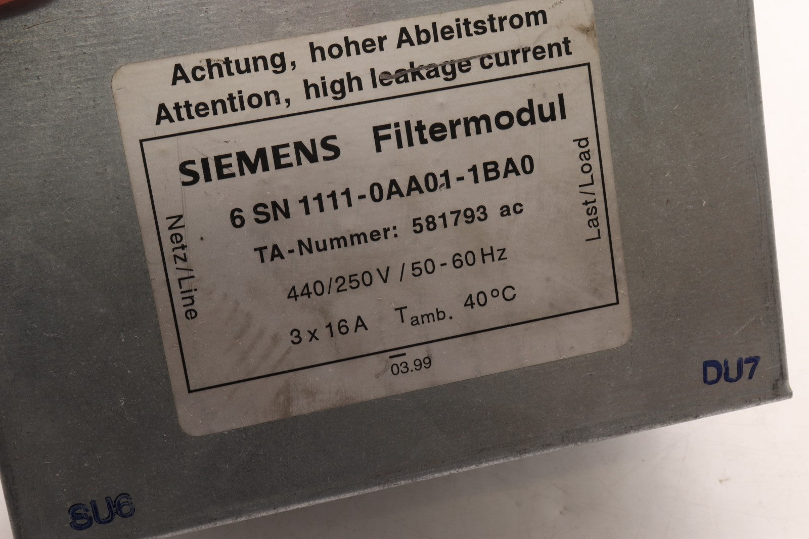 SIEMENS	FILTERMODUL	6SN1111-0AA01-1BA0