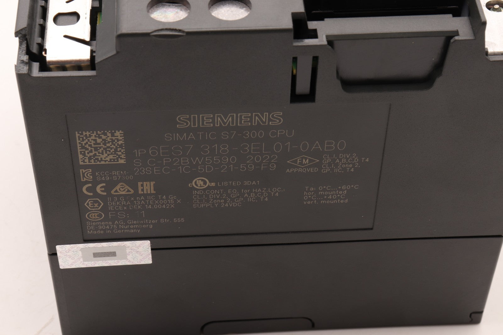 SIEMENS	S7-300 CPU	6ES 7318-3EL01-0AB0