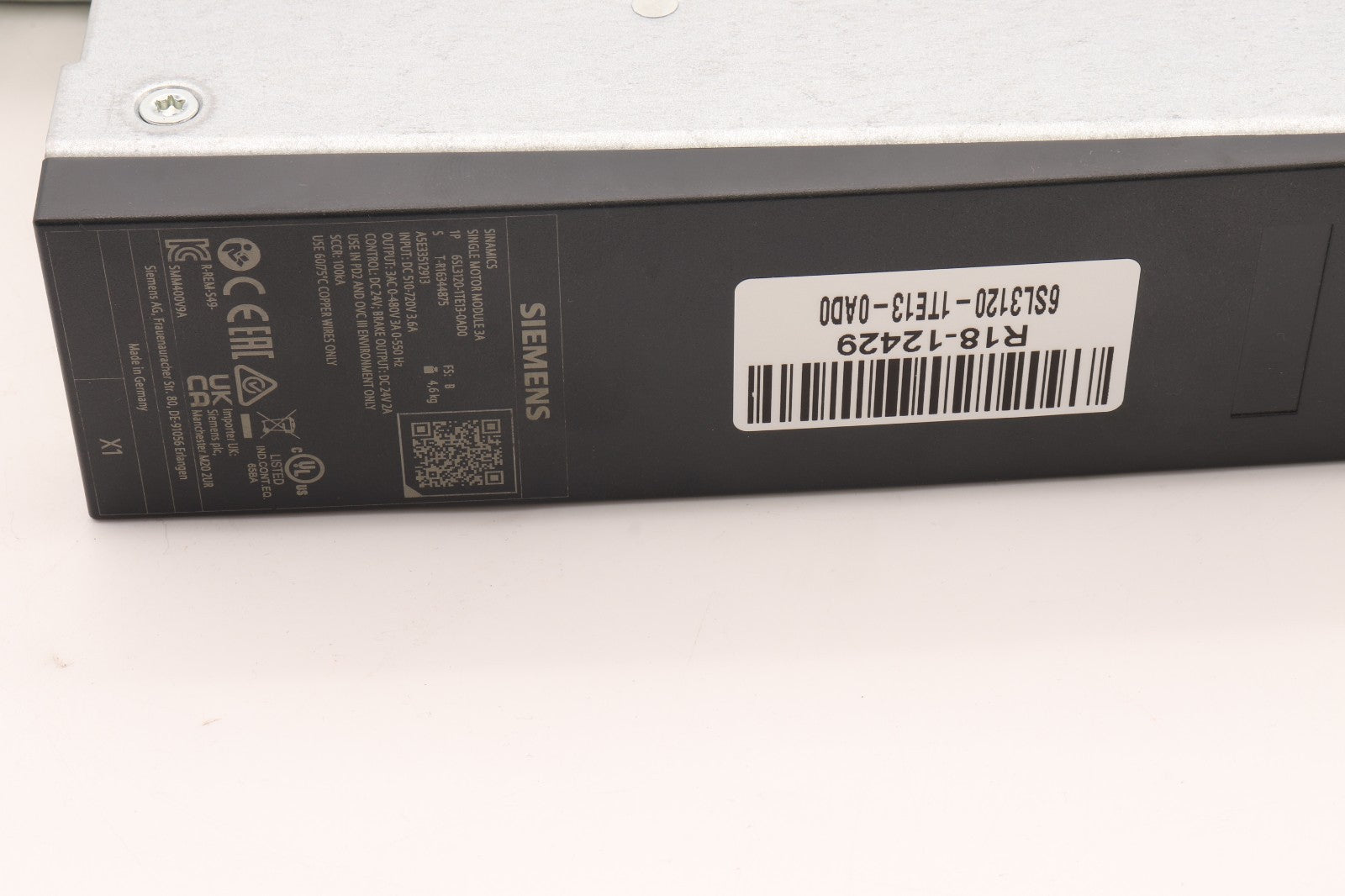 SIEMENS	SINGLE MOTOR MODULE 3A	6SL3120-1TE13-0AD0