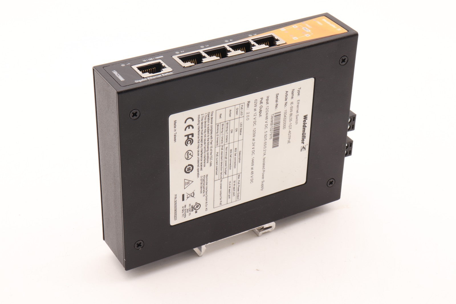 WEIDMÜLLER	ETHERNET SWITCH 1504320000	IE-SW-BL05-1GT-4GTPOE