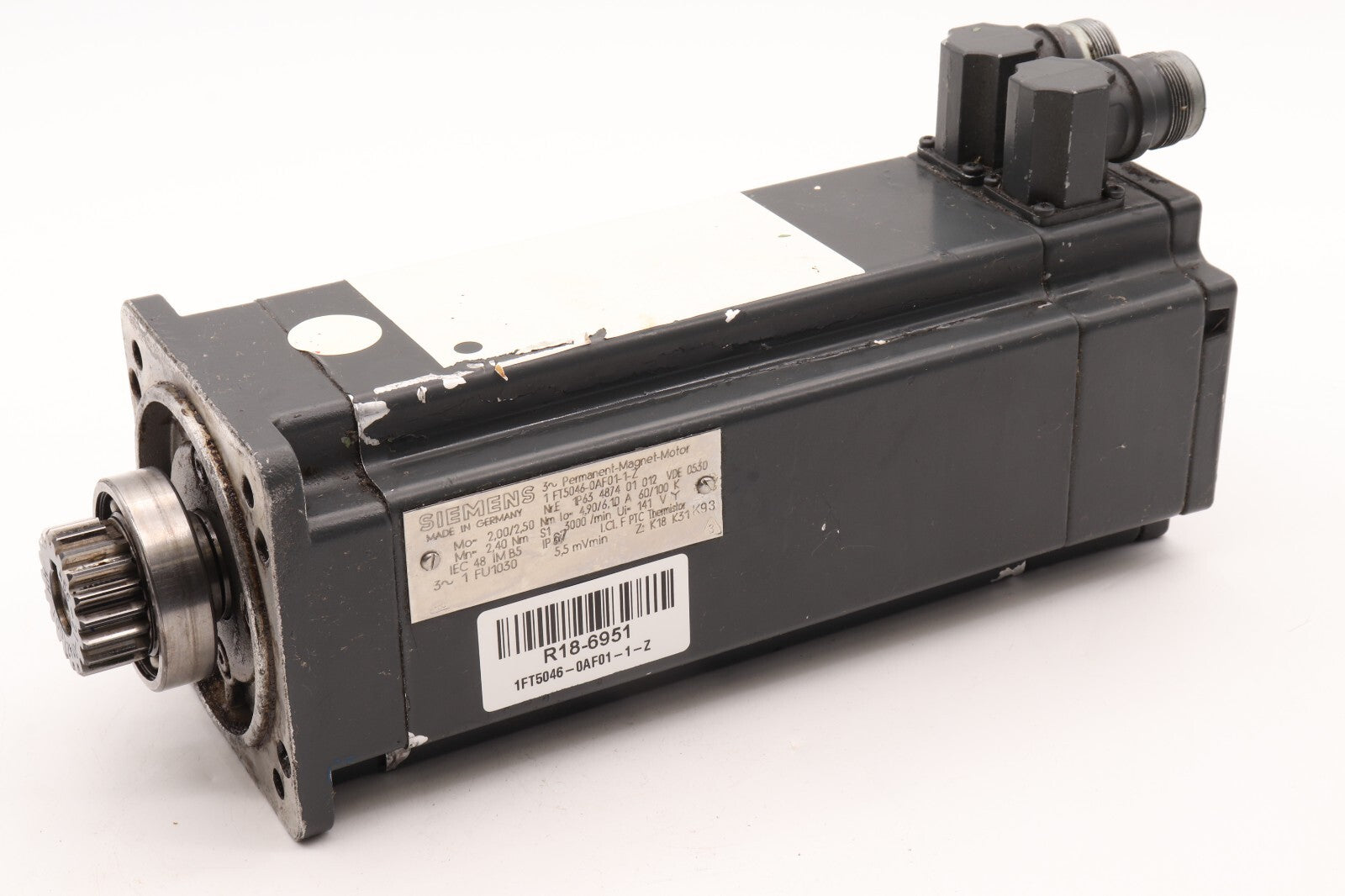SIEMENS 3 PHASE PERMANENT MAGNET MOTOR 1FT5046-0AF01-1-Z