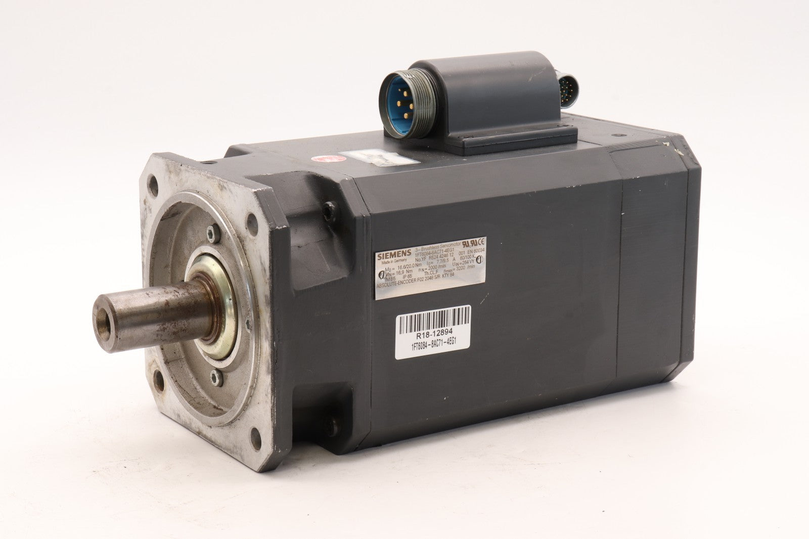 SIEMENS	3 PHASE BRUSHLESS SERVO MOTOR	1FT6084-8AC71-4EG1