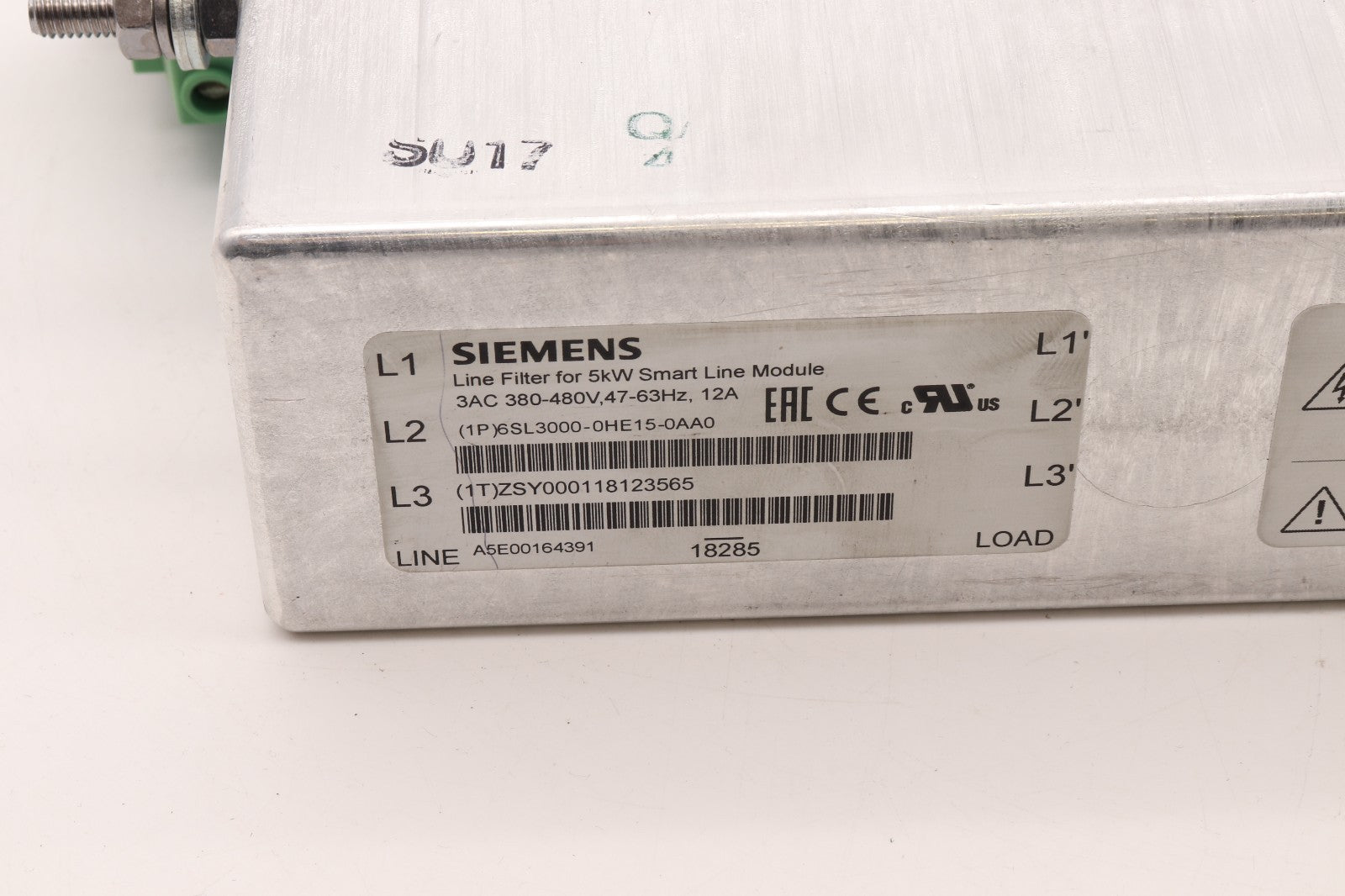 SIEMENS LINE FILTER FOR 5kW SMART LINE MODULE	6SL3000-0HE15-0AA0