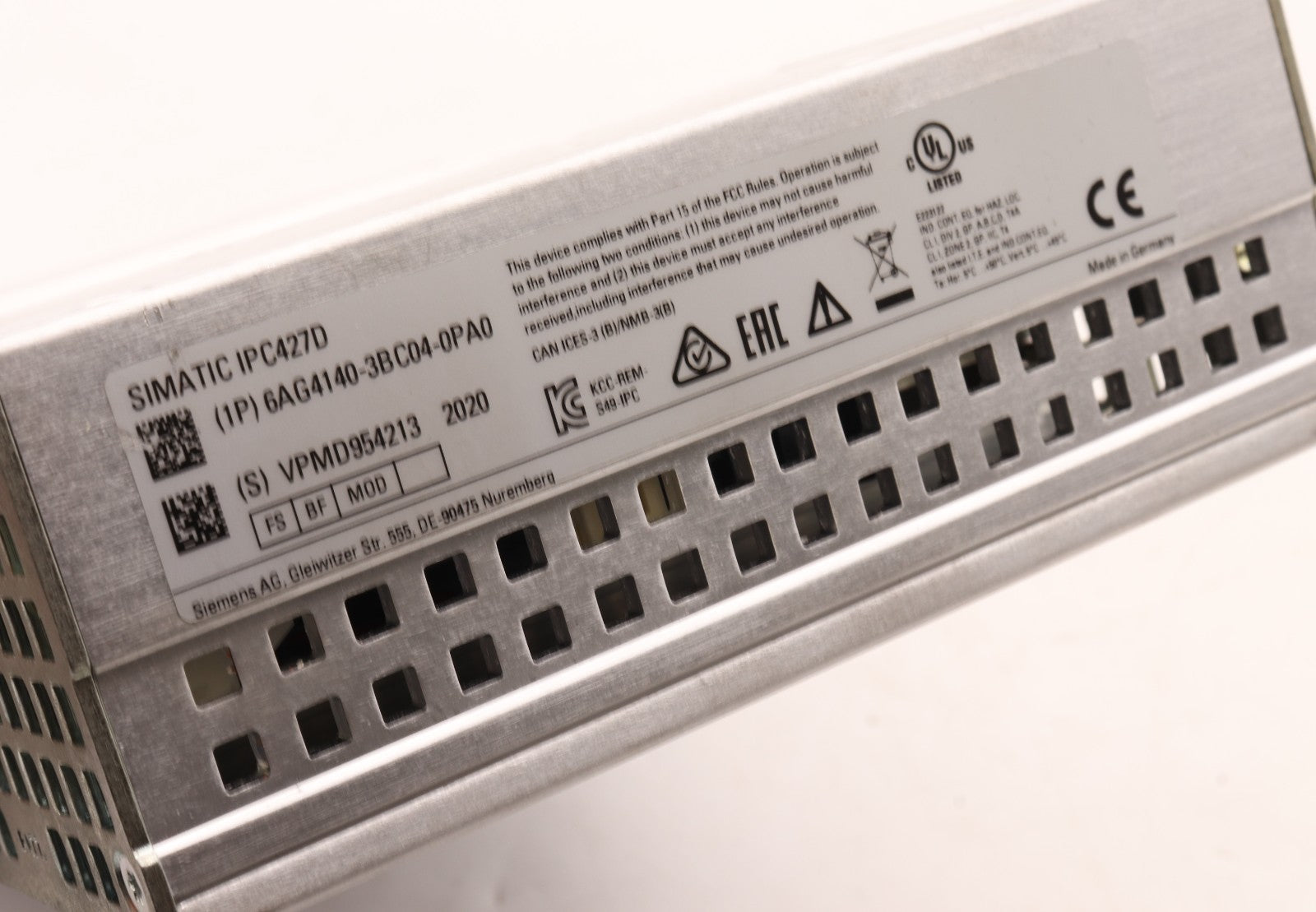 SIEMENS	SIMATIC IPC427D	6AG4140-3BC04-0PA0