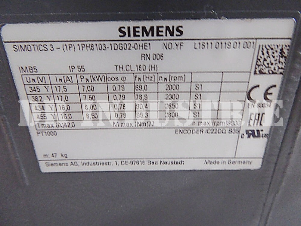 Siemens Simotics 1PH8103-1DG02-0HE1