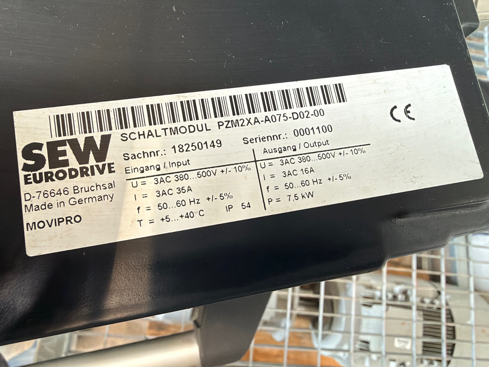 SEW EURODRIVE	PHC21A-A075M1-E21A-00/S11	PZM2XA-A075-D02-00