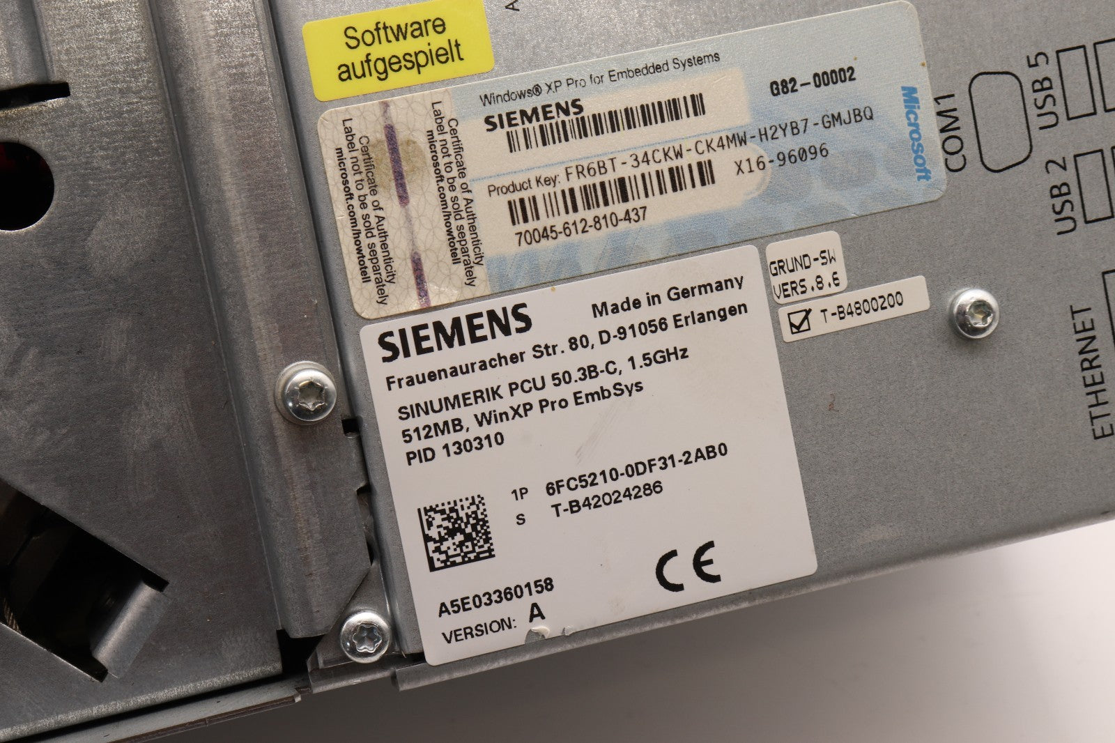 SIEMENS	SINUMERIK PCU 50.3BC	6FC5210-0DF31-2AB0