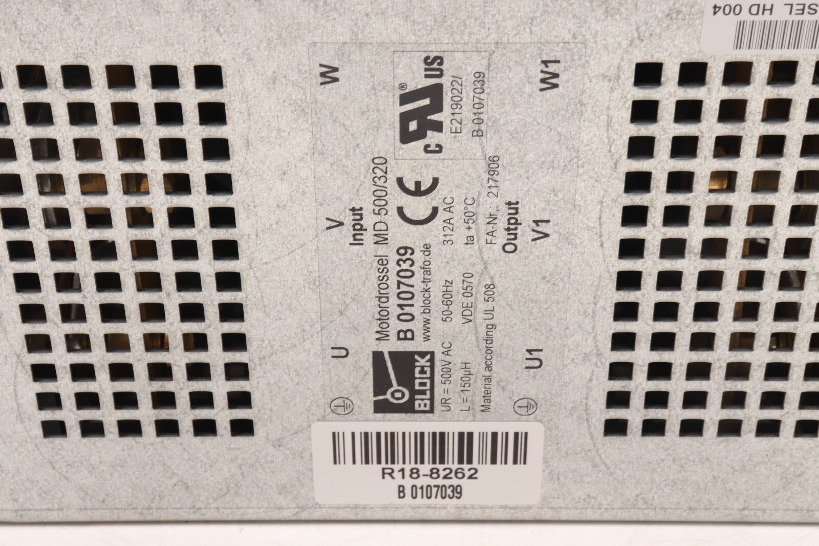 SEW-EURODRIE	AUSGANGSDROSSEL BLOCK MOTORDRESSEL MD500/320	B 0107039