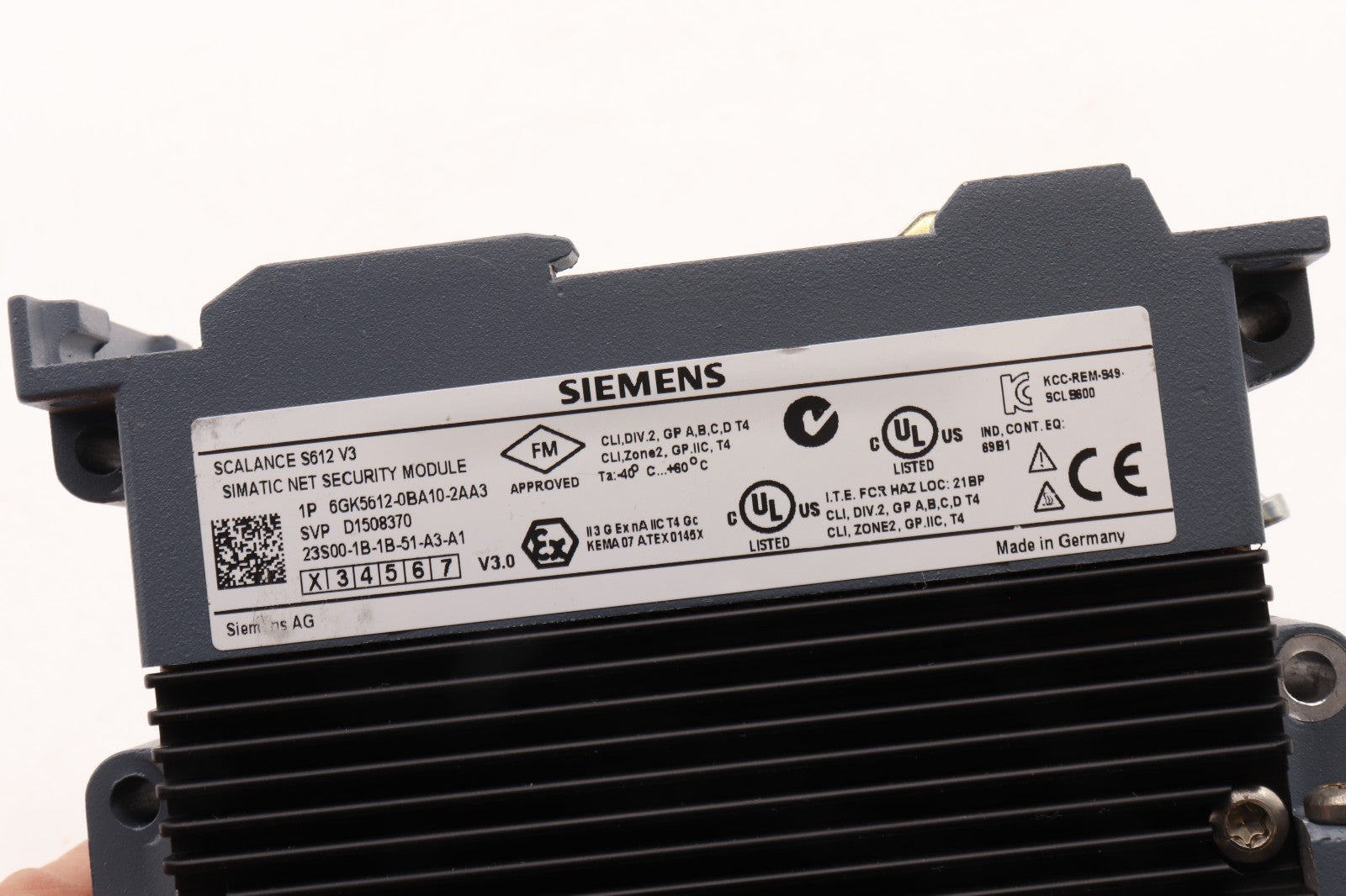 SIEMENS  SCALANCE 5612 NET SECURITY MODULE  6GK5612-0BA10-2AA3