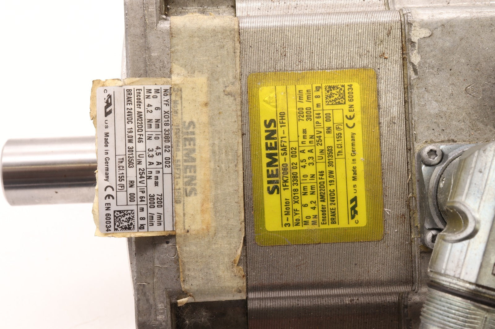 SIEMENS	3 PHASE MOTOR 	1FK7060-5AF71-1FH0